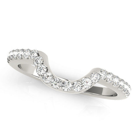 Platinum Round Diamond Pavé Curved Eternity Band