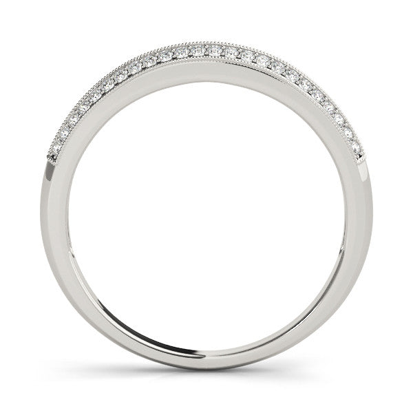 White gold Pavé Round Diamond Milgrain Eternity Band