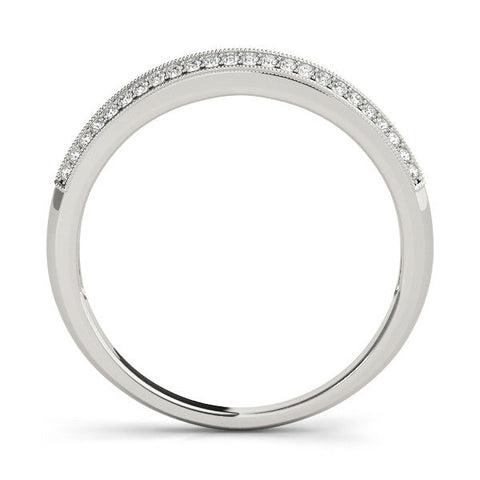 Platinum Pavé Round Diamond Milgrain Eternity Band