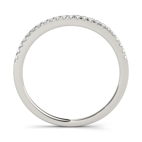 Silver Round Diamond Pavé Set Eternity Band with Micro Prong Setting