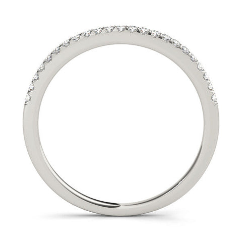 Silver Round Diamond Pavé Set Eternity Band with Micro Prong Setting