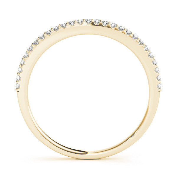 Yellow gold Pavé Round Diamond Eternity Band with Micro Prong Setting