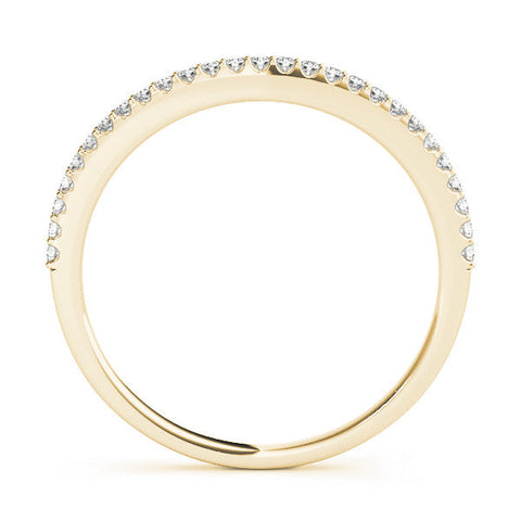 Yellow gold Pavé Round Diamond Eternity Band with Micro Prong Setting