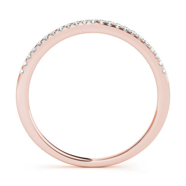 Rose gold Round Diamond Pavé Set Slim Band with Micro Prong Setting