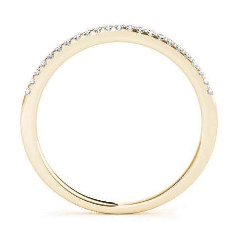 Yellow gold Round Diamond Pavé Set Slim Band with Micro Prong Setting