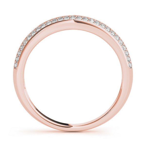 Rose gold Double Row Round Diamond Pavé Eternity Band