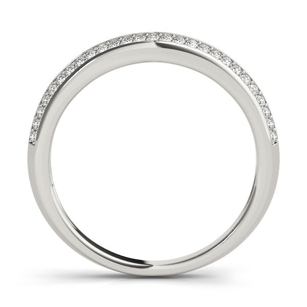 White gold Double Row Round Diamond Pavé Eternity Band