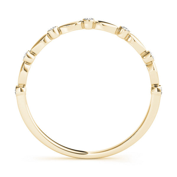 Yellow gold Bezel-Set Round Diamond Marquise Eternity Band