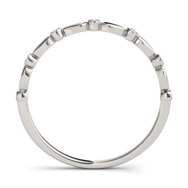 White gold Bezel-Set Round Diamond Marquise Eternity Band