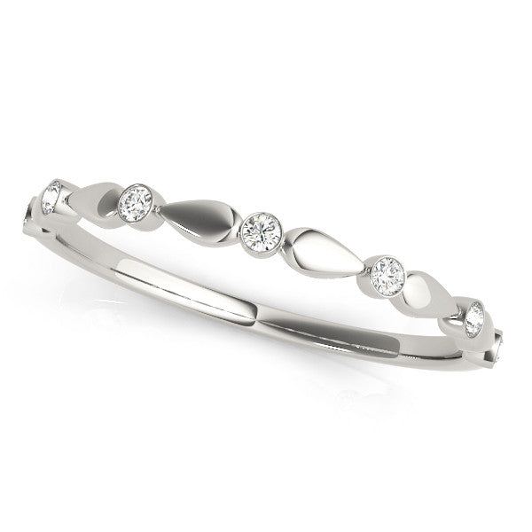 White gold Bezel-Set Round Diamond Marquise Eternity Band
