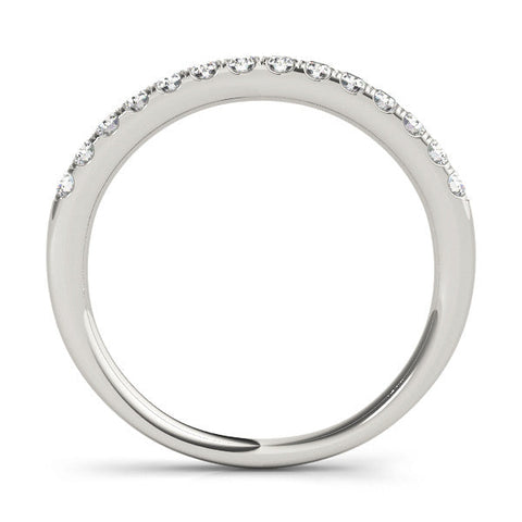 Silver Round Diamond Pavé Eternity Band with Shared Prong Setting