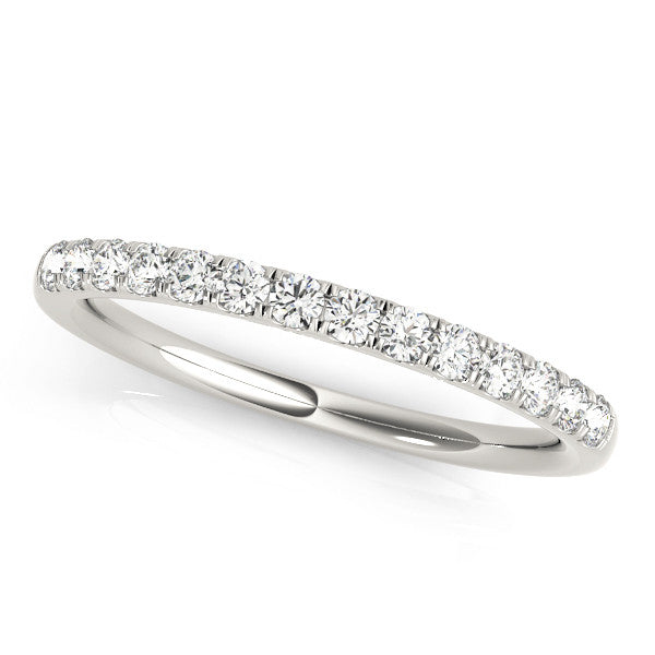 Platinum Round Diamond Pavé Eternity Band with Shared Prong Setting