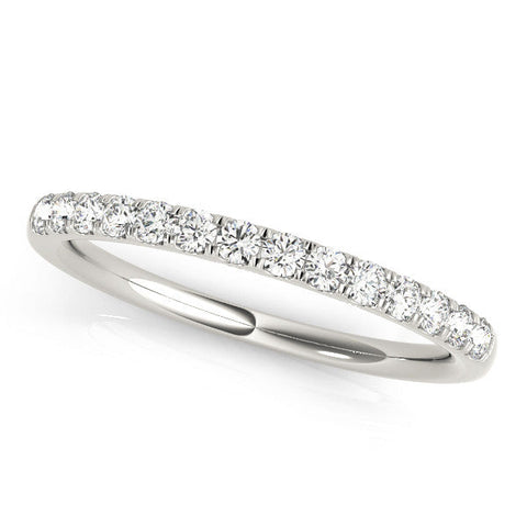 Silver Round Diamond Pavé Eternity Band with Shared Prong Setting