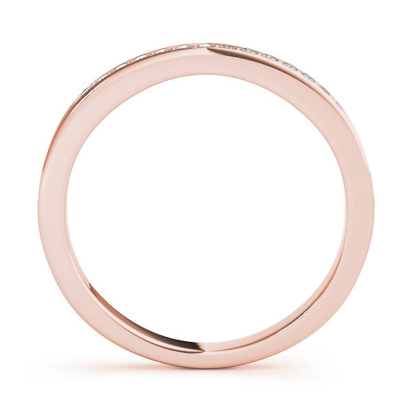 Rose gold Round Diamond Pavé Set Eternity Band with Channel Setting
