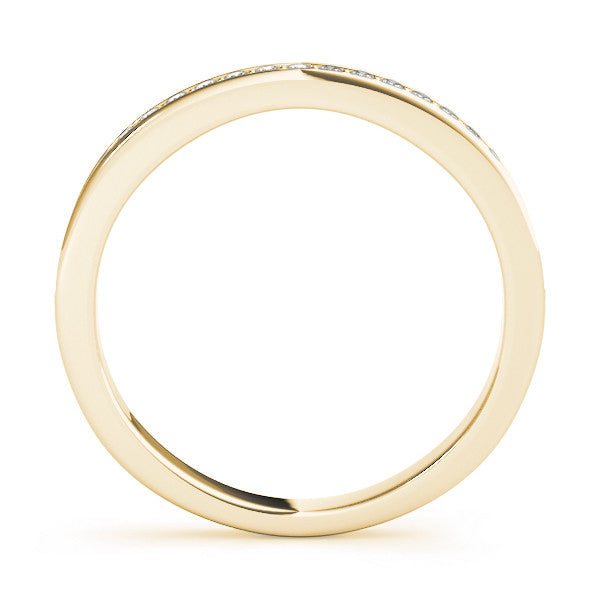 Yellow gold Round Diamond Pavé Set Eternity Band with Channel Setting