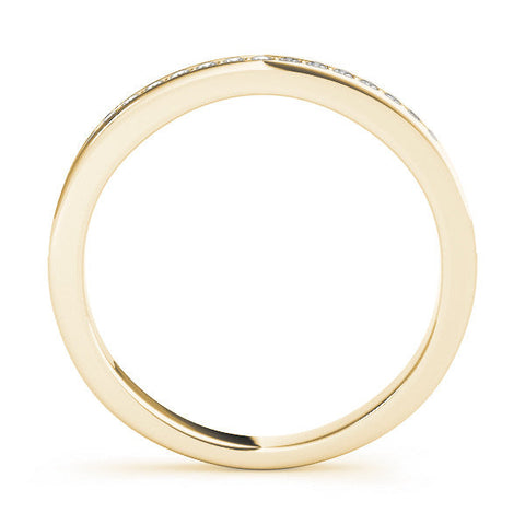 Yellow gold Round Diamond Pavé Set Eternity Band with Channel Setting