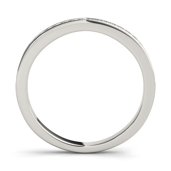 White gold Round Diamond Pavé Set Eternity Band with Channel Setting