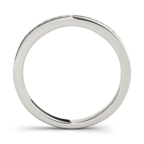 Platinum Round Diamond Pavé Set Eternity Band with Channel Setting