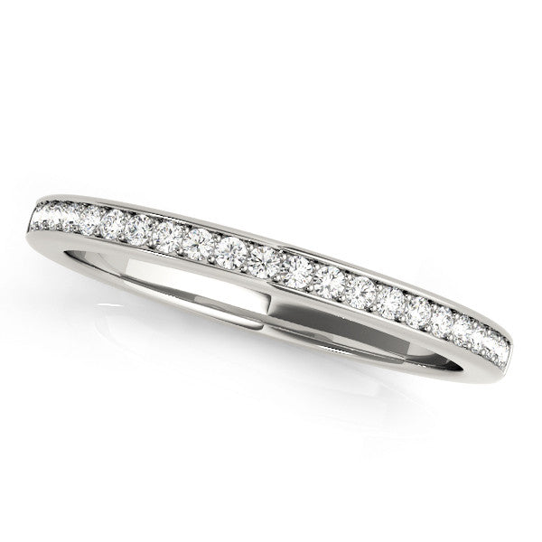 White gold Round Diamond Pavé Set Eternity Band with Channel Setting