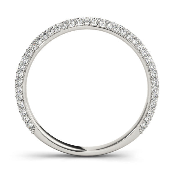 White gold Three-Row Round Diamond Pavé Eternity Band