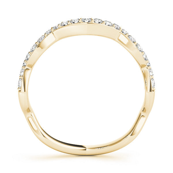 Yellow gold Round Diamond Pavé Zigzag Eternity Band