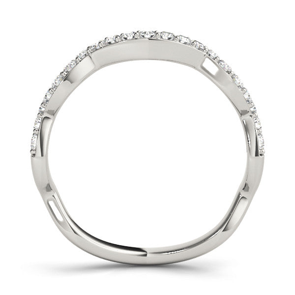 White gold Round Diamond Pavé Zigzag Eternity Band