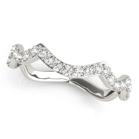 White gold Round Diamond Pavé Zigzag Eternity Band