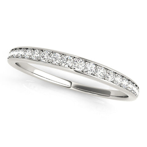 Silver Pavé Round Diamond Eternity Band with Channel Setting