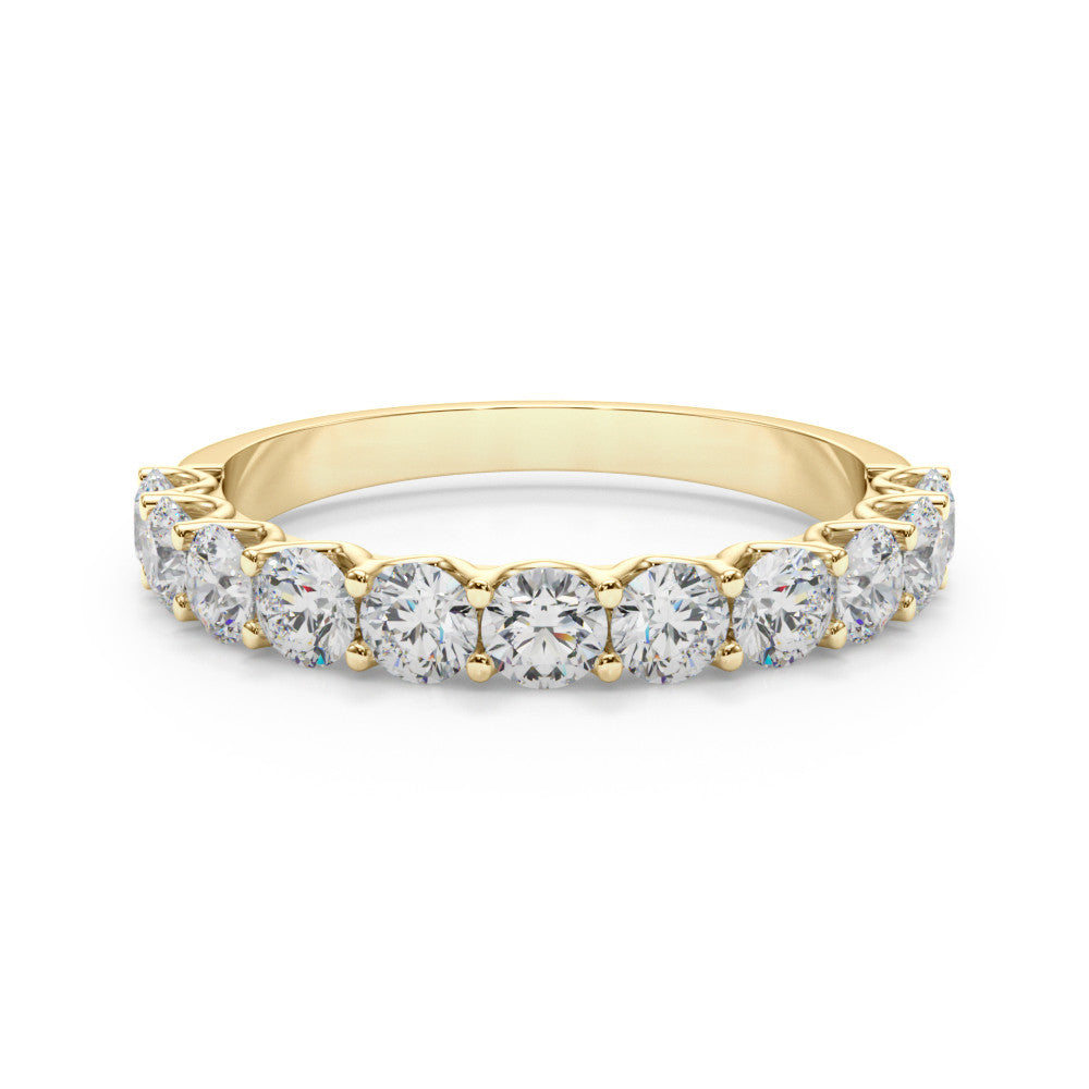 Yellow gold Round Diamond Shared Prong Eternity Band