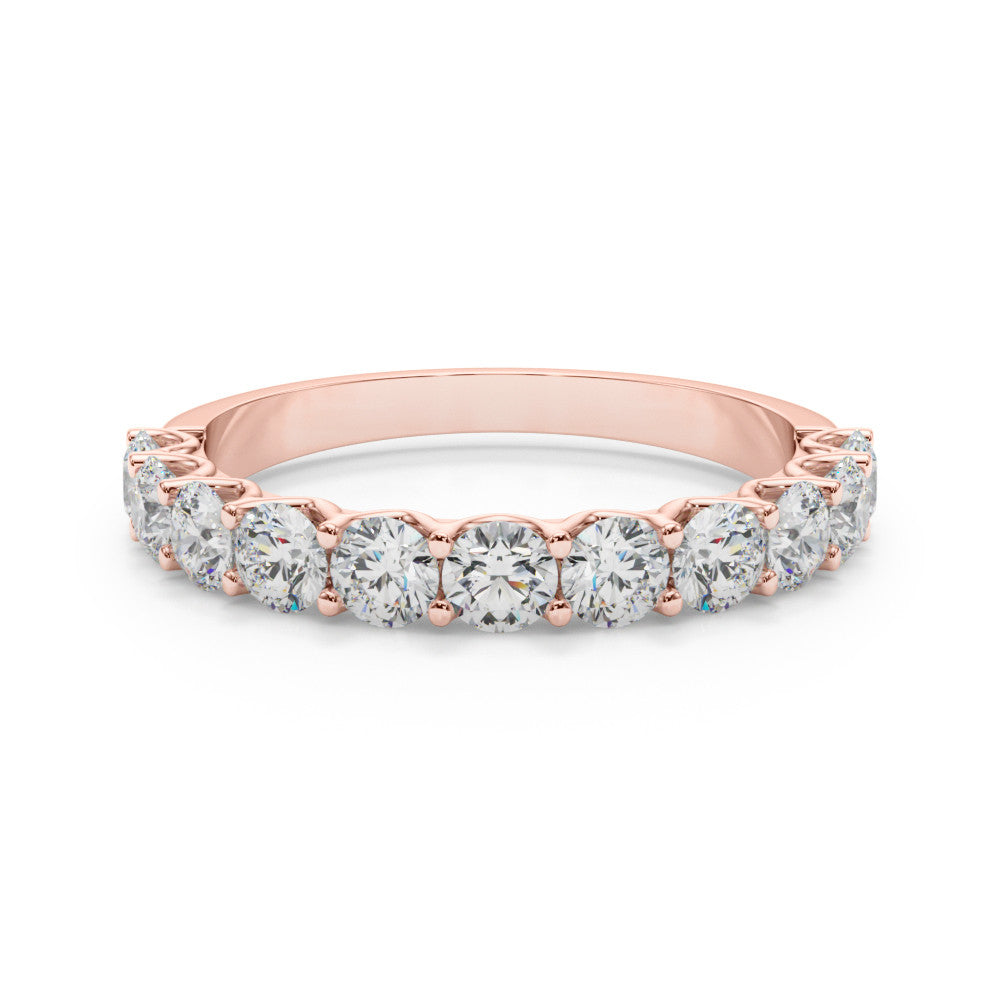 Rose gold Round Diamond Shared Prong Eternity Band