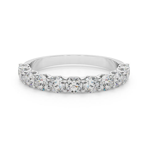 White gold Round Diamond Shared Prong Eternity Band