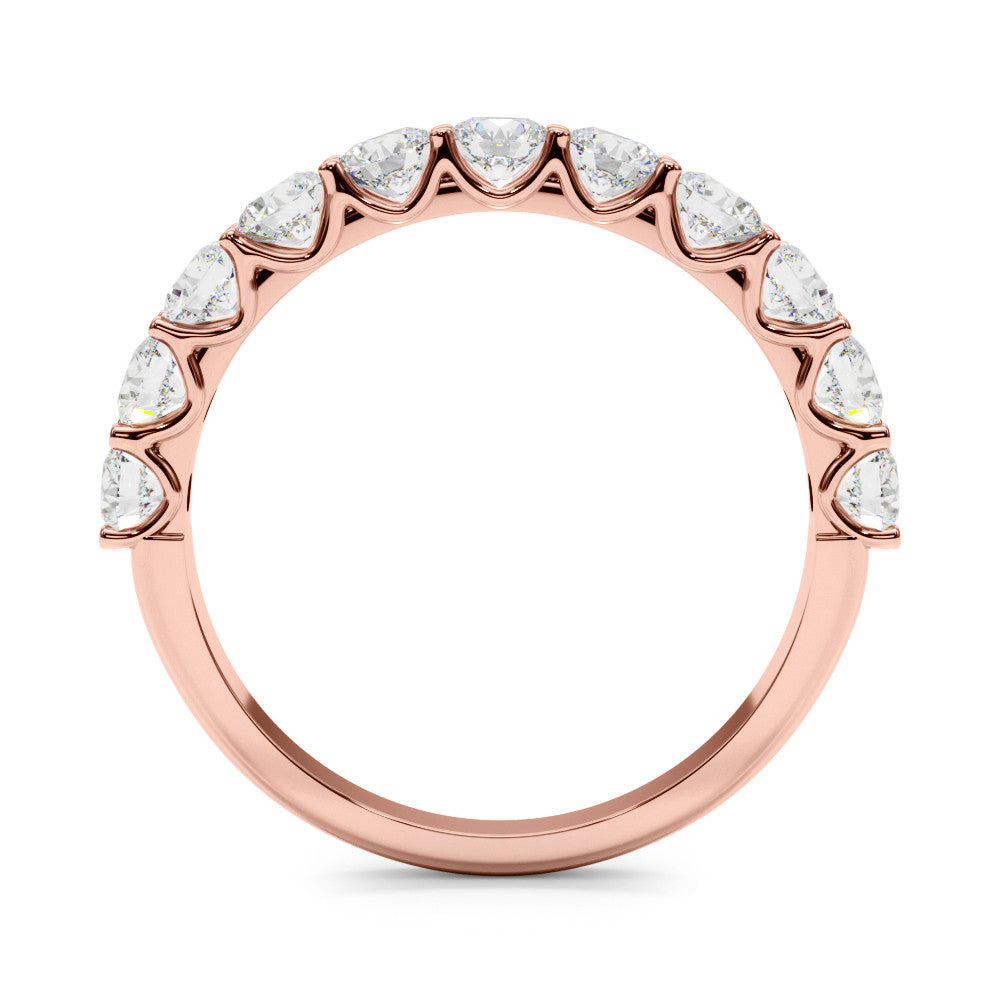Rose gold Round Diamond Shared Prong Eternity Band