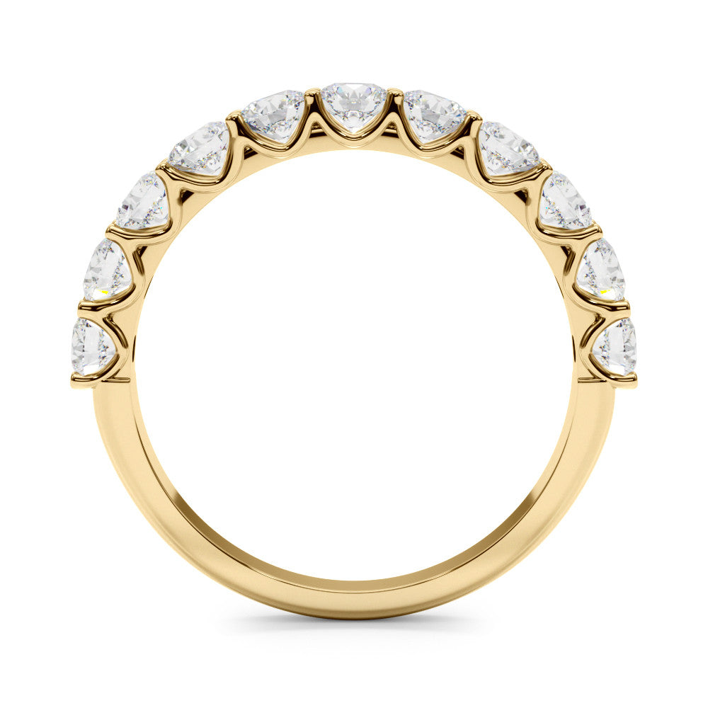 Yellow gold Round Diamond Shared Prong Eternity Band