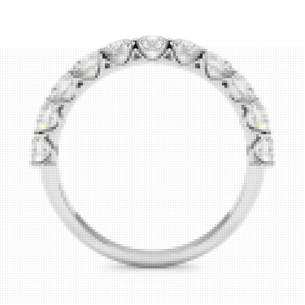 Silver Round Diamond Shared Prong Eternity Band