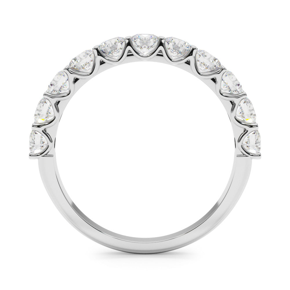White gold Round Diamond Shared Prong Eternity Band