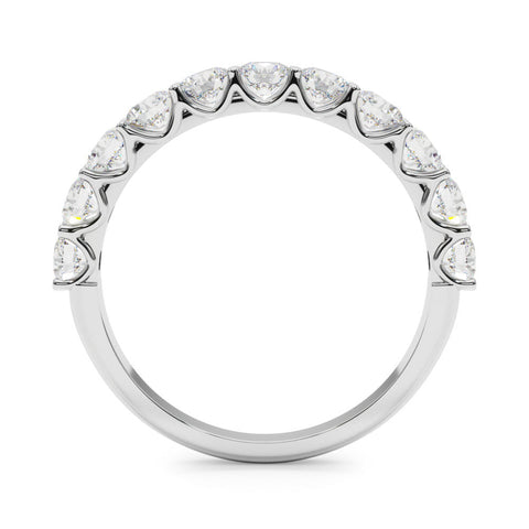 Platinum Round Diamond Shared Prong Eternity Band