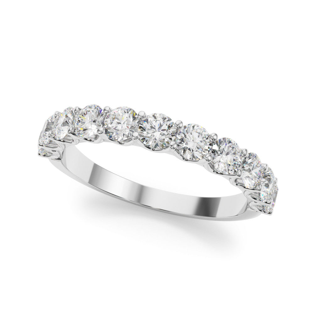 White gold Round Diamond Shared Prong Eternity Band