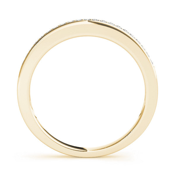 Yellow gold Round Diamond Half Eternity Pavé Band