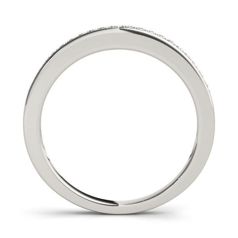 Platinum Round Diamond Half Eternity Pavé Band