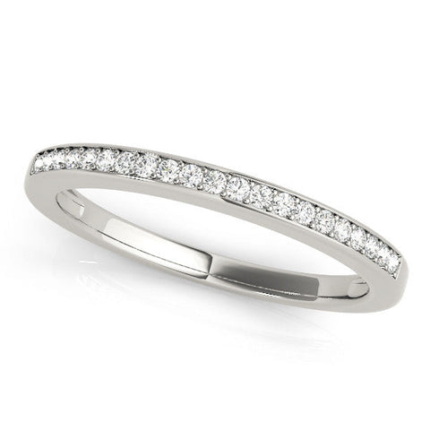 White gold Round Diamond Half Eternity Pavé Band