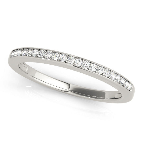 Platinum Round Diamond Half Eternity Pavé Band