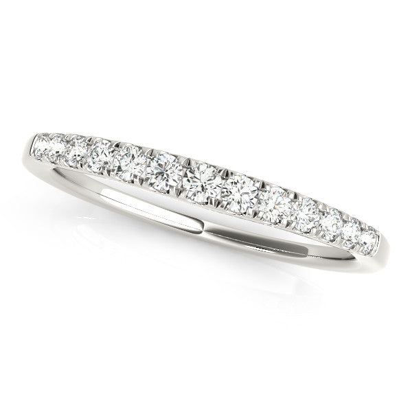 Platinum Round Diamond Pavé Set White Gold Eternity Band
