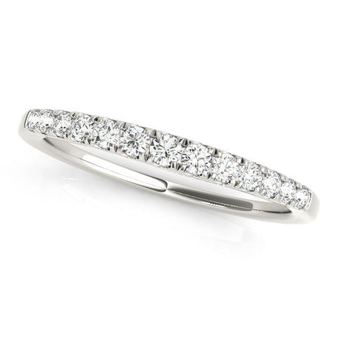 Silver Round Diamond Pavé Set Silver Eternity Band