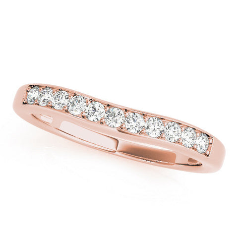 Rose gold Channel Set Round Diamond Curved Band