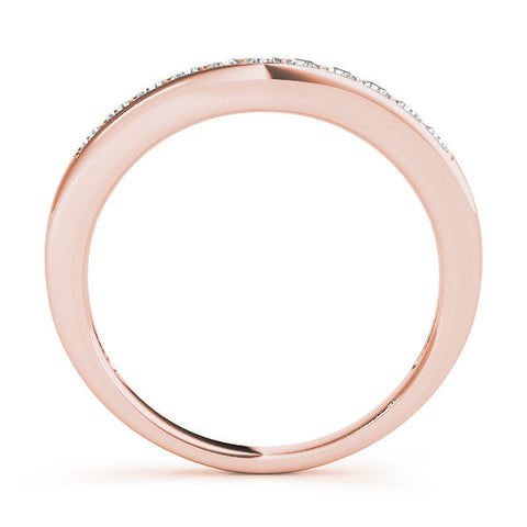 Rose gold Channel Set Round Diamond Curved Band