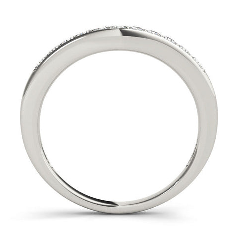 Platinum Channel Set Round Diamond Curved Band