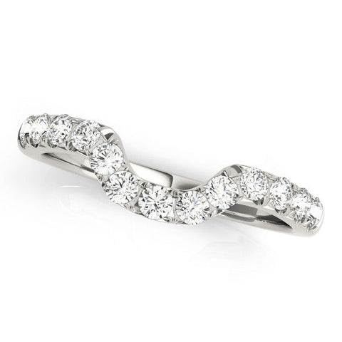 Platinum Round Diamond Wavy Eternity Band with Prong Setting