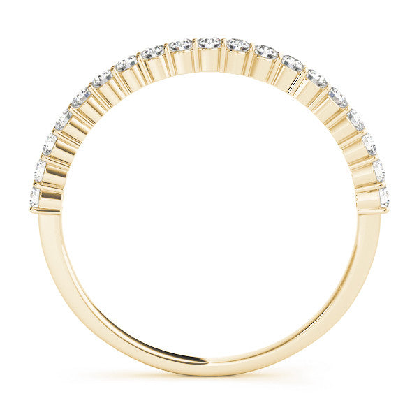 Yellow gold Round Diamond Prong Set Eternity Band