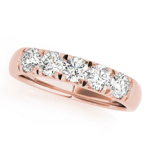 Rose gold Round Diamond Channel Set Half Eternity Band