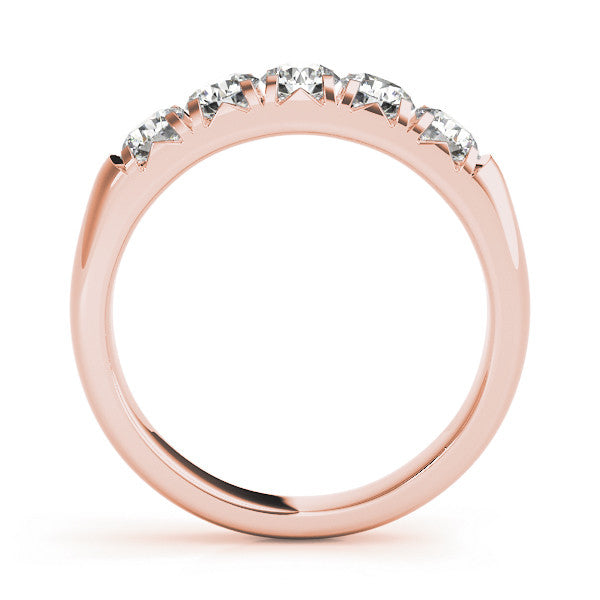 Rose gold Round Diamond Channel Set Half Eternity Band